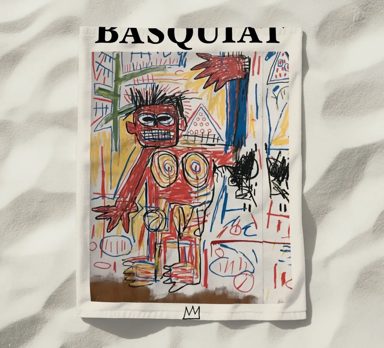 Basquiat "Red Figure" Neo-Expressionist Raw Power Icon beach towel by NorwesClub