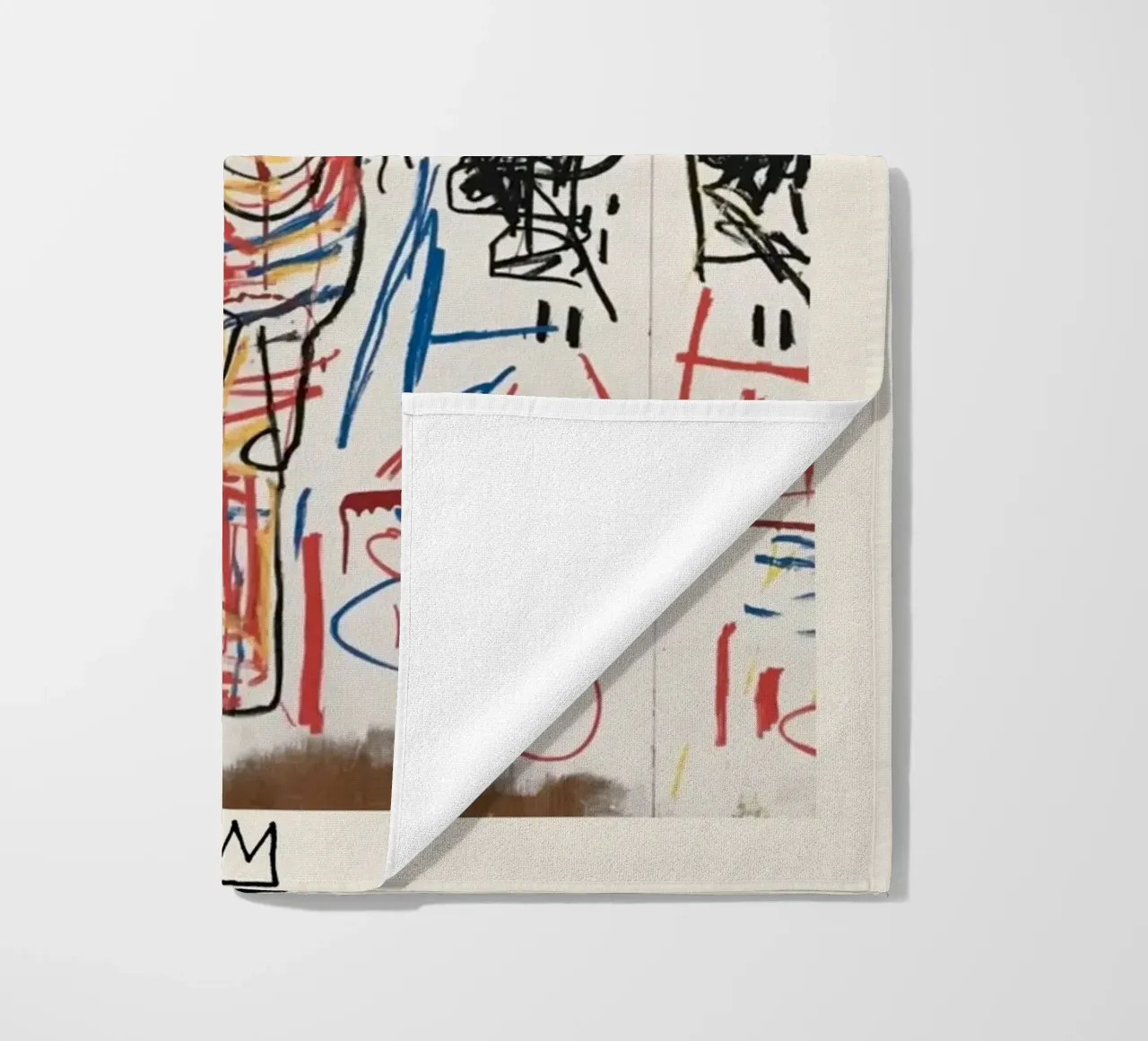 Basquiat "Red Figure" Neo-Expressionist Raw Power Icon beach towel by NorwesClub