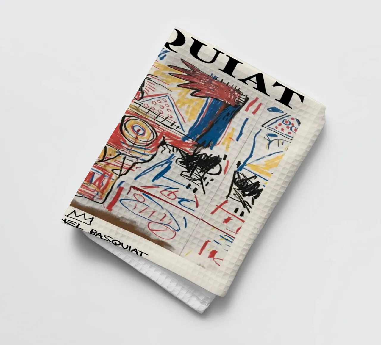 Basquiat "Red Figure" Icône de puissance brute néo-expressionniste torchon de NorwesClub