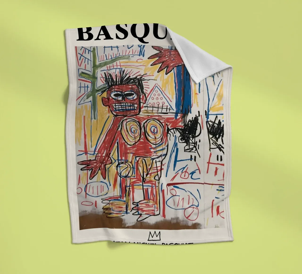Basquiat "Red Figure" Neo-Expressionist Raw Power Icon fleece blanket by NorwesClub