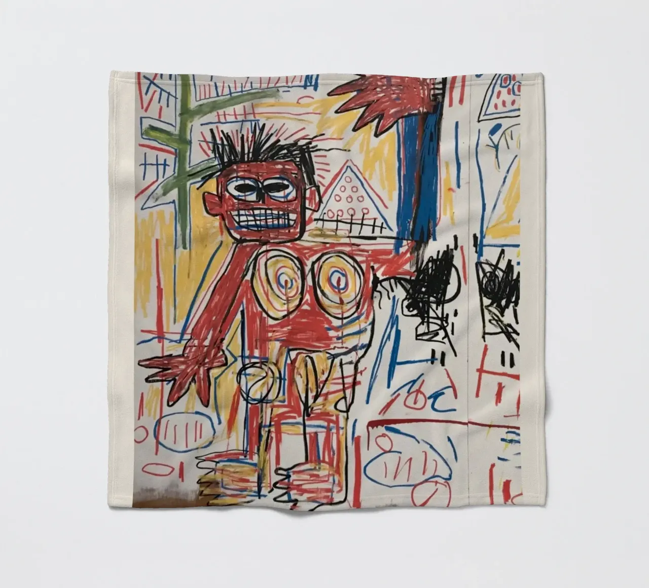Basquiat "Red Figure" Neo-Expressionist Raw Power Icon fleece blanket by NorwesClub