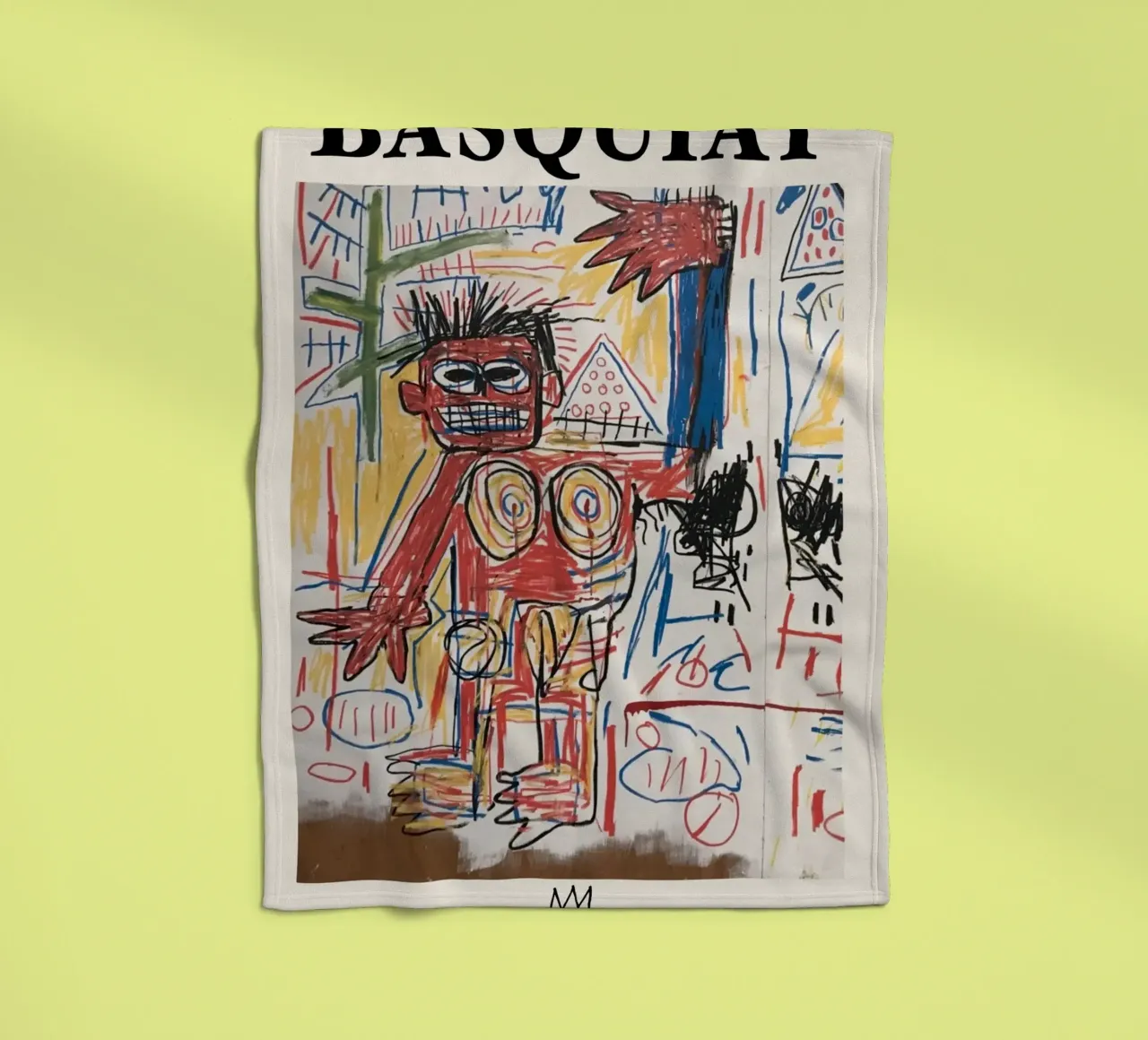 Basquiat "Red Figure" Neo-Expressionist Raw Power Icon fleece blanket by NorwesClub