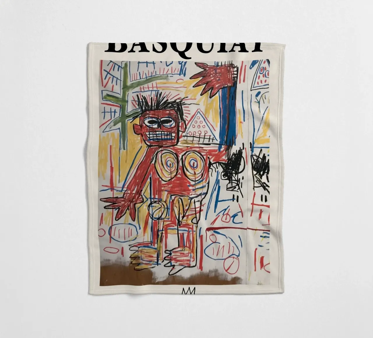 Basquiat "Red Figure" Neo-Expressionist Raw Power Icon fleece blanket by NorwesClub