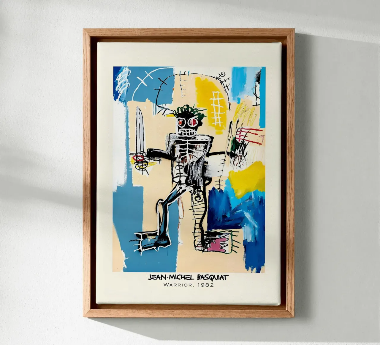 Basquiat "Warrior" Neo-Expressionist Power Icon 1982 canvas with Floater frame by NorwesClub