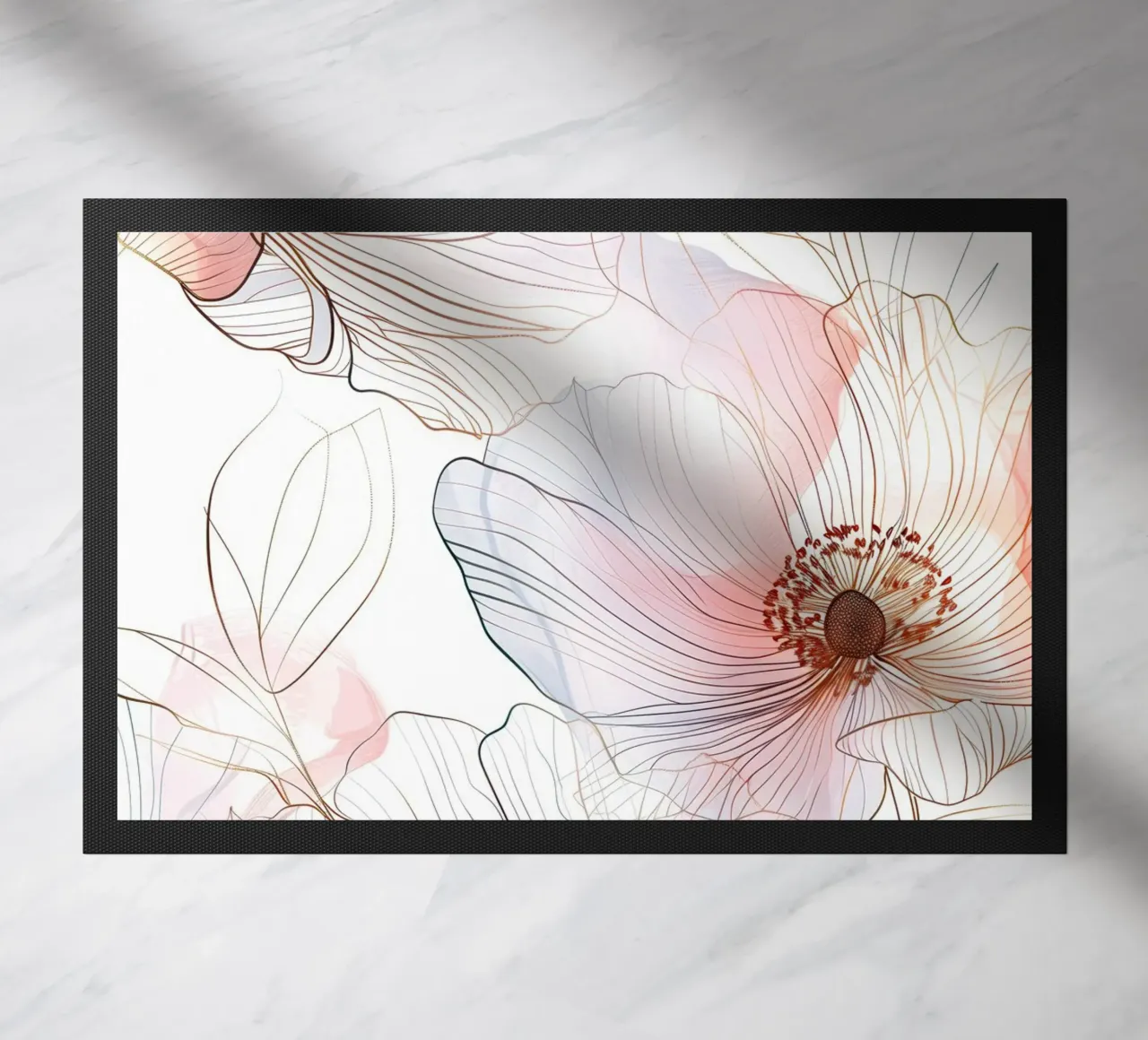 Floral pattern doormat by Justyna Jaszke JBJart