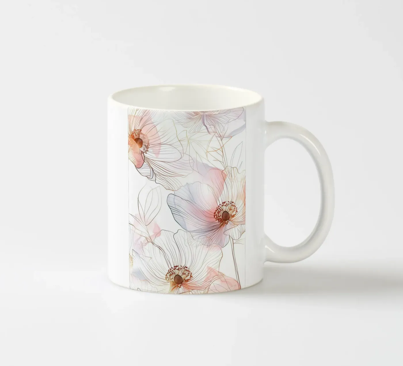 Floral pattern ceramic mug by Justyna Jaszke JBJart
