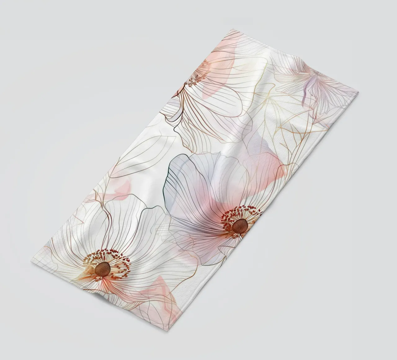 Bloemenpatroon strandhanddoek van Justyna Jaszke JBJart