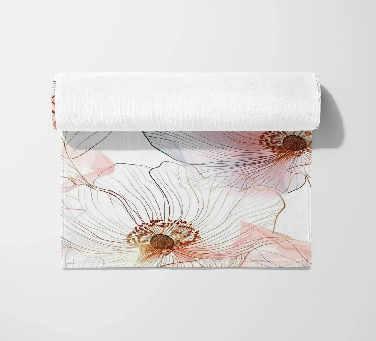 Bloemenpatroon strandhanddoek van Justyna Jaszke JBJart