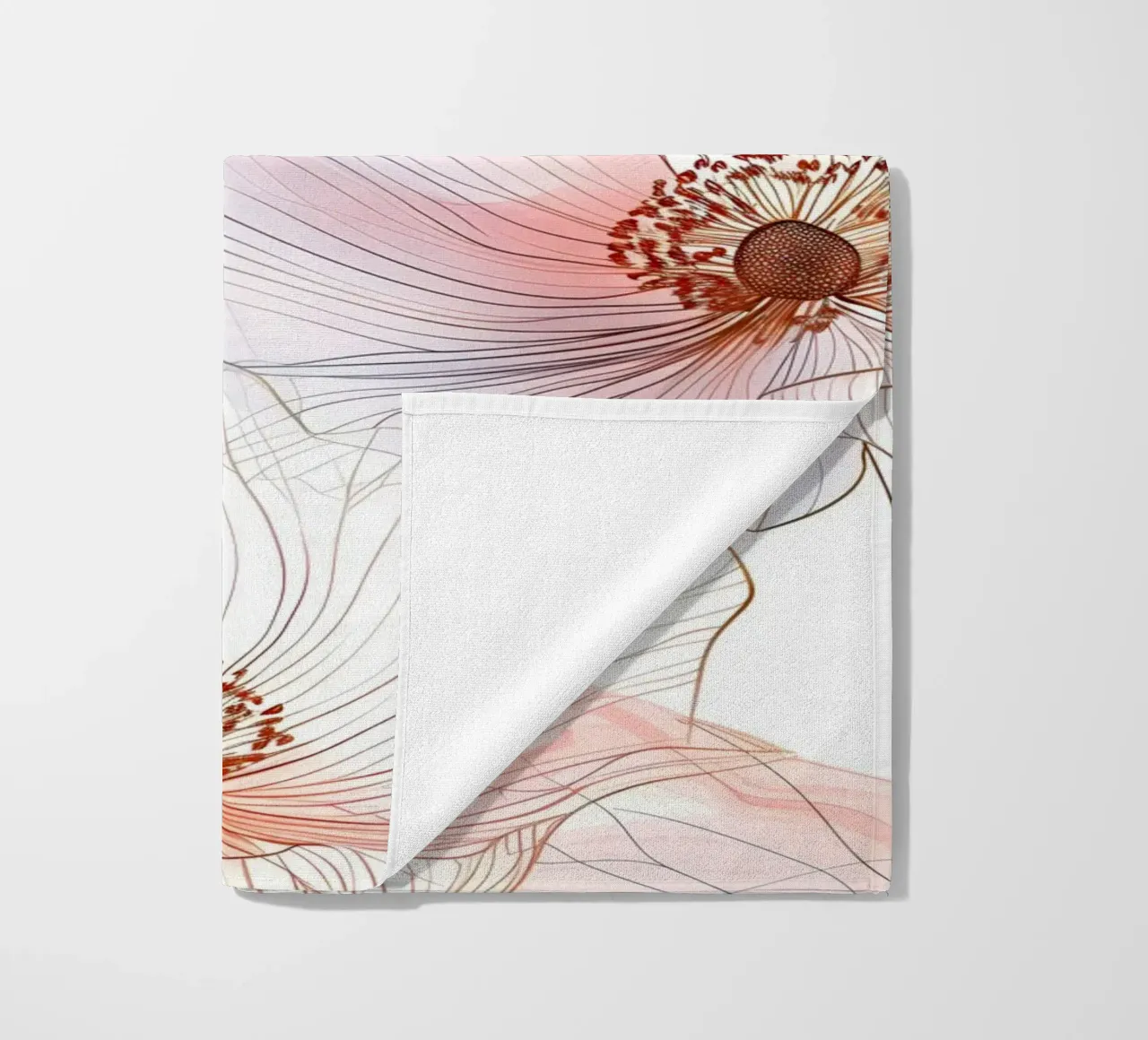 Bloemenpatroon strandhanddoek van Justyna Jaszke JBJart