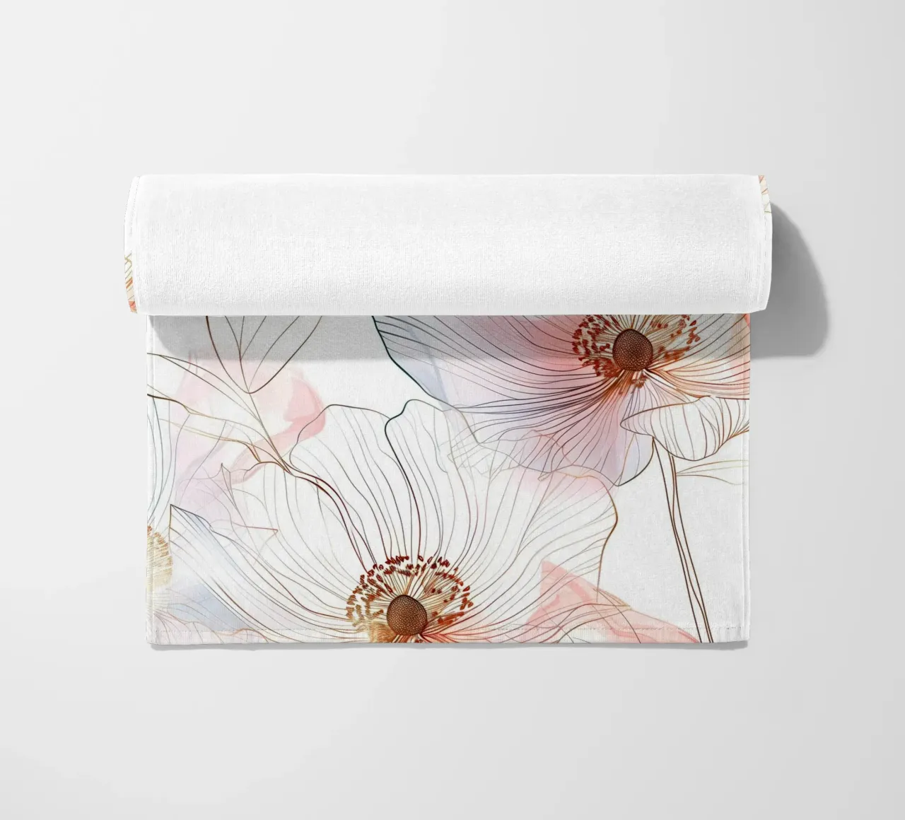 Bloemenpatroon strandhanddoek van Justyna Jaszke JBJart