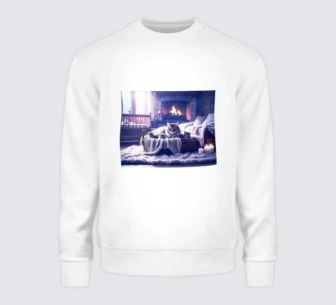 CHATTE ET TROIS CHATONS. Mauve sweatshirt van Thierry vobmann photography