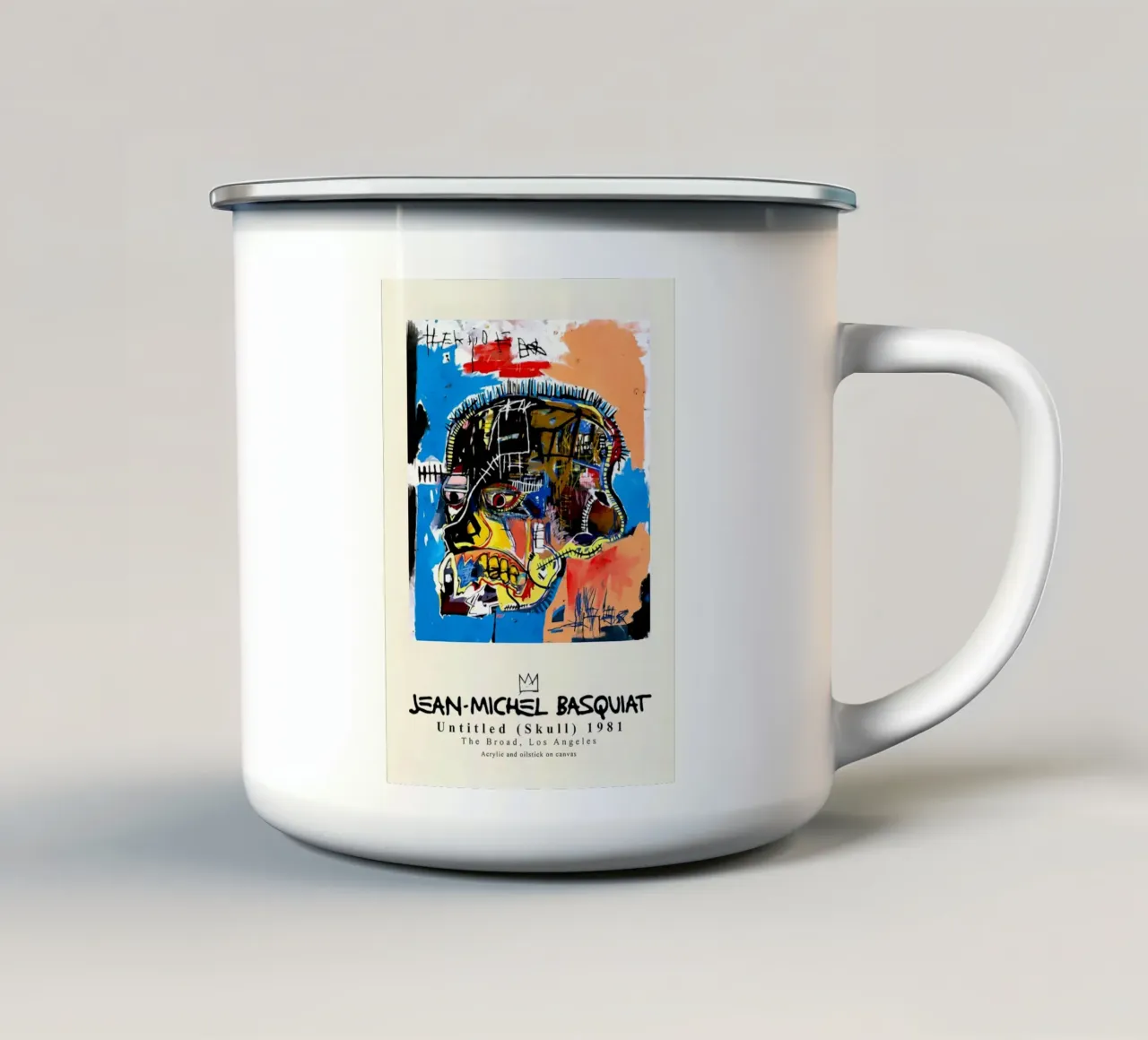 Basquiat "Untitled (Skull)" Neo-Expressionist Raw Power 1981 enamel mug by NorwesClub