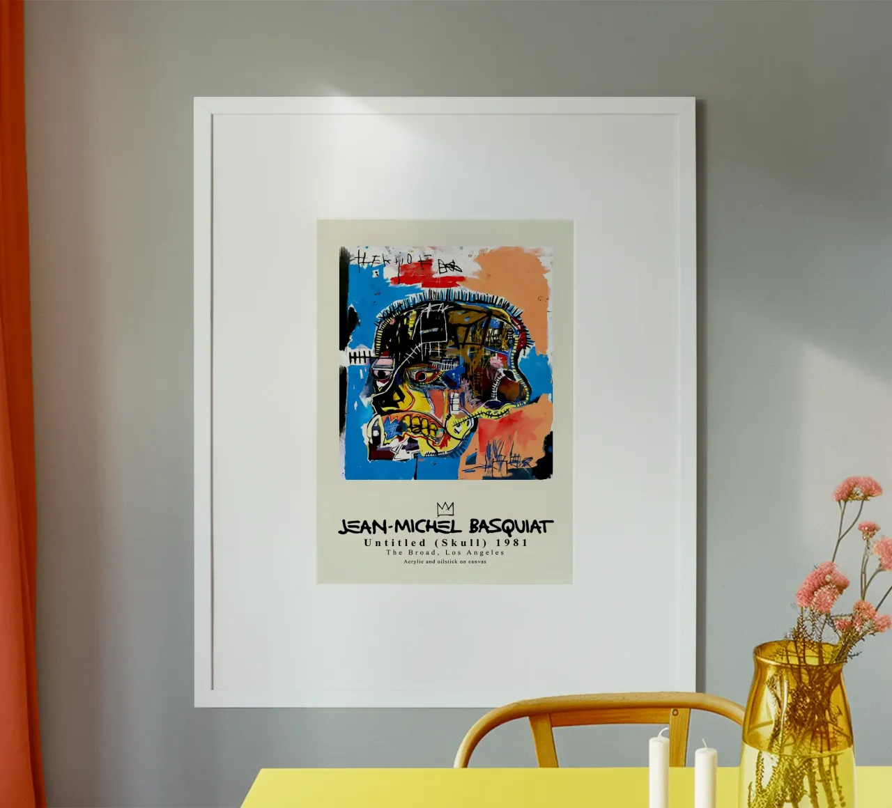Basquiat "Senza titolo (Teschio)" Neo-espressionismo di potenza grezza 1981 poster con telaio in legno da NorwesClub