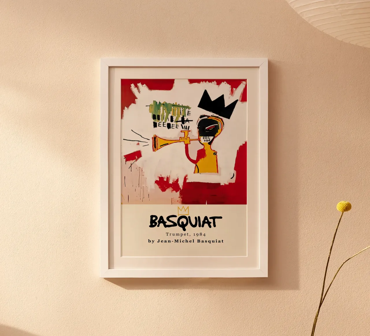 Basquiat "Tromba" Musica neo-espressionista e Corona 1984 poster con telaio in plastica da NorwesClub