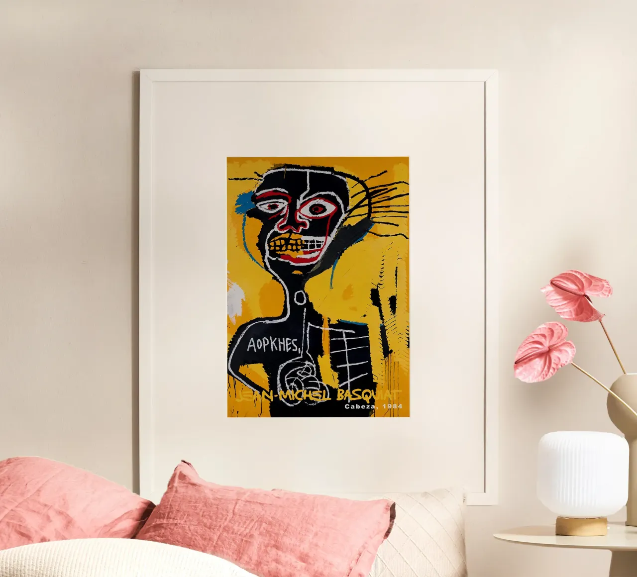 Ritratto di teschio neo-espressionista di Basquiat "Cabeza" 1984 poster da NorwesClub