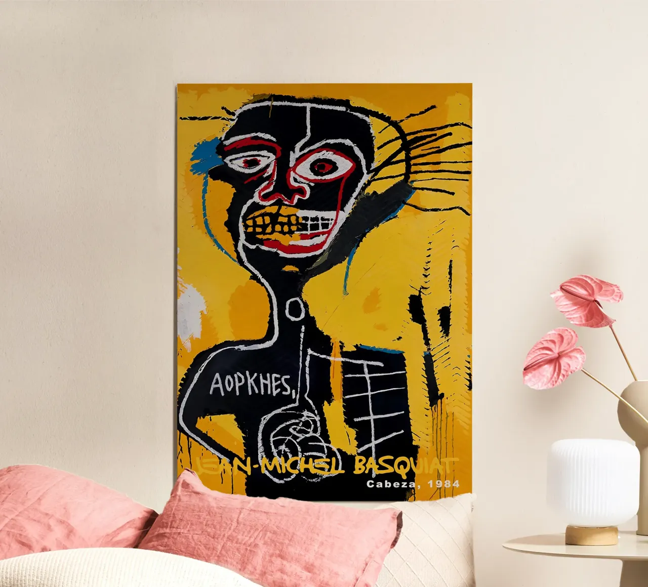Ritratto di teschio neo-espressionista di Basquiat "Cabeza" 1984 poster da NorwesClub