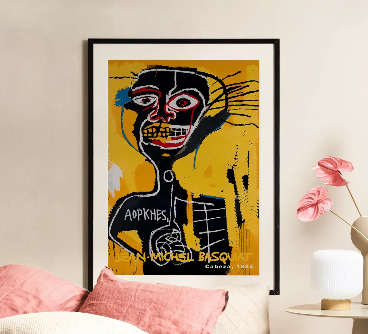 Ritratto di teschio neo-espressionista di Basquiat "Cabeza" 1984 poster da NorwesClub