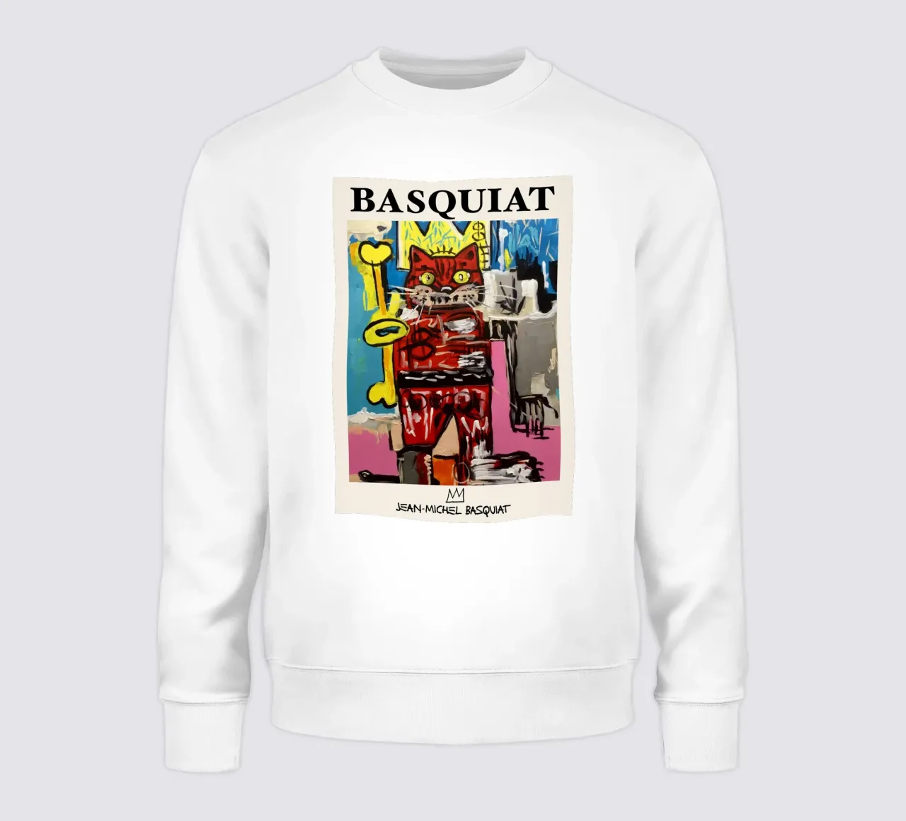 Basquiat "Gatto" Neo-espressionista Incoronato Felino Pop Art felpa da NorwesClub