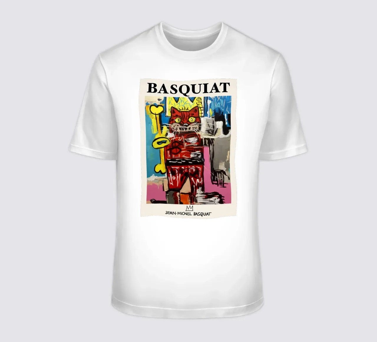 Basquiat "Gatto" Neo-espressionista Incoronato Felino Pop Art t-shirt da NorwesClub