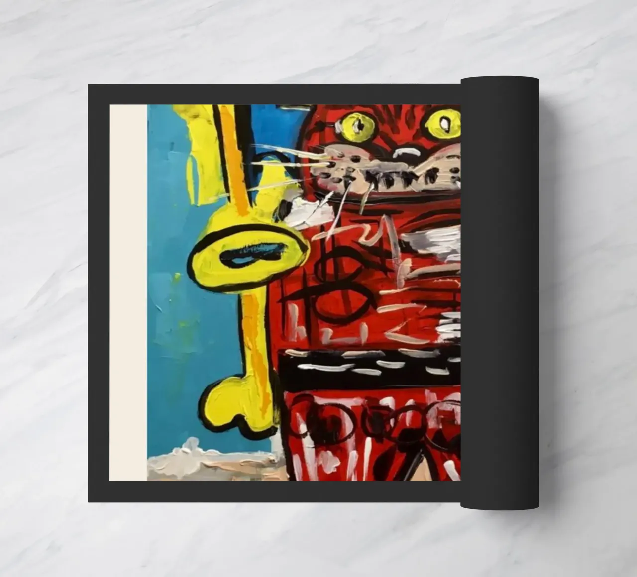 Basquiat "Gatto" Neo-espressionista Incoronato Felino Pop Art zerbino da NorwesClub