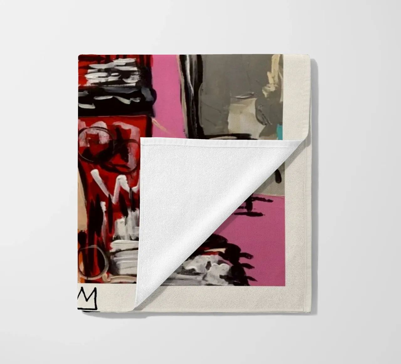 Basquiat "Gatto" Neo-espressionista Incoronato Felino Pop Art telo mare da NorwesClub