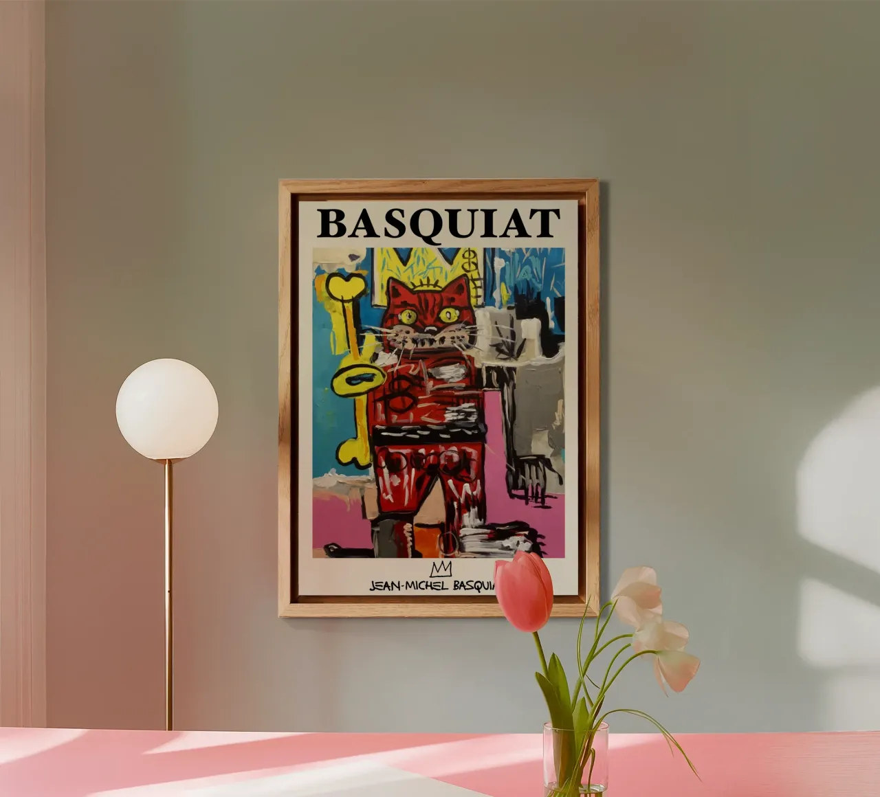Basquiat "Gatto" Neo-espressionista Incoronato Felino Pop Art alluminio dibond da NorwesClub