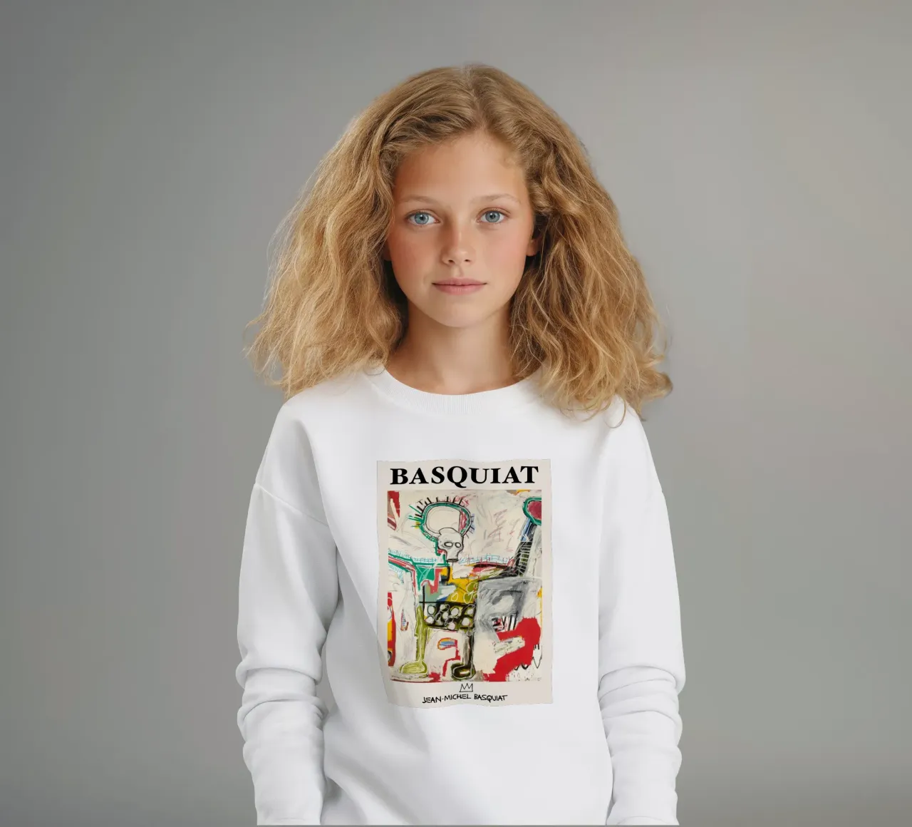 Basquiat "Senza titolo (Cane col teschio)" Potenza cruda neo-espressionista felpa bambino da NorwesClub