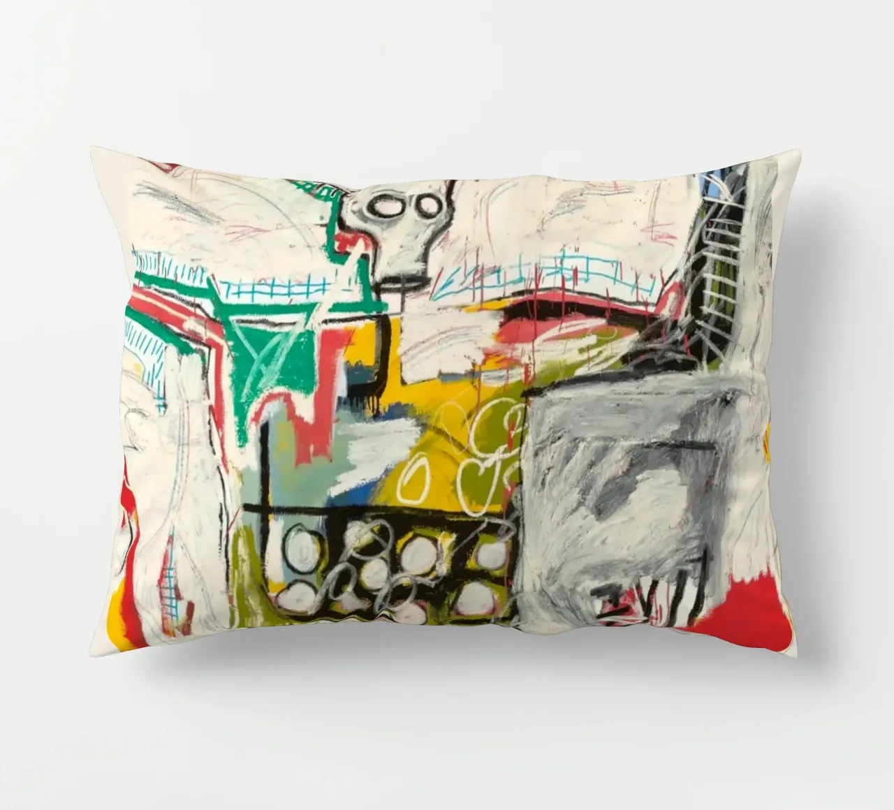 Basquiat "Senza titolo (Cane col teschio)" Potenza cruda neo-espressionista cuscino da NorwesClub