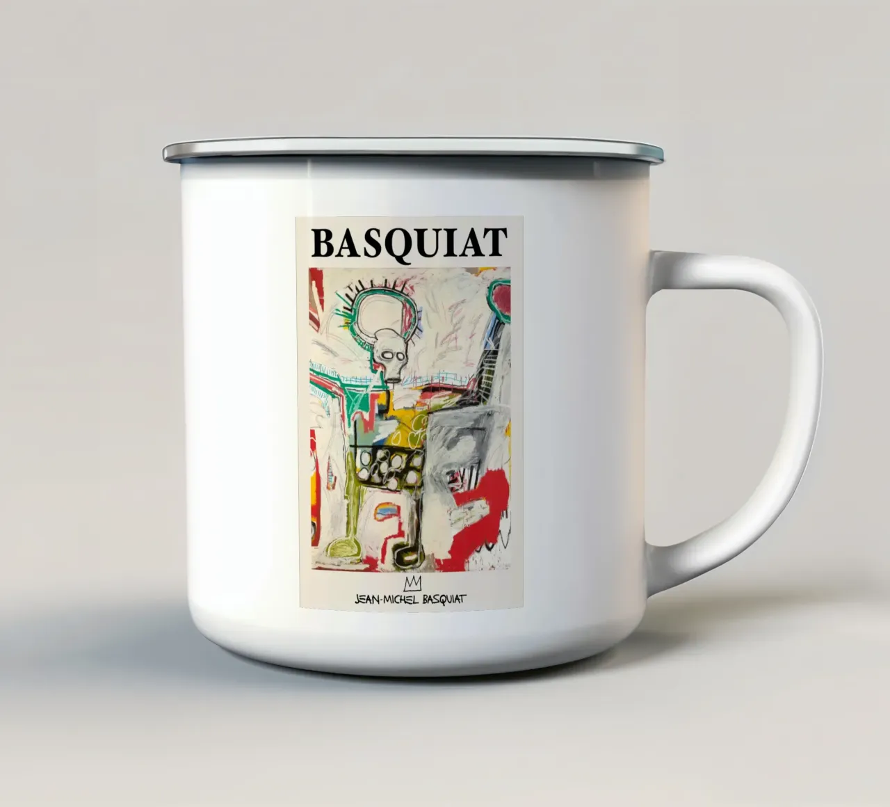Basquiat "Untitled (Skull Dog)" Neo-Expressionist Raw Power enamel mug by NorwesClub
