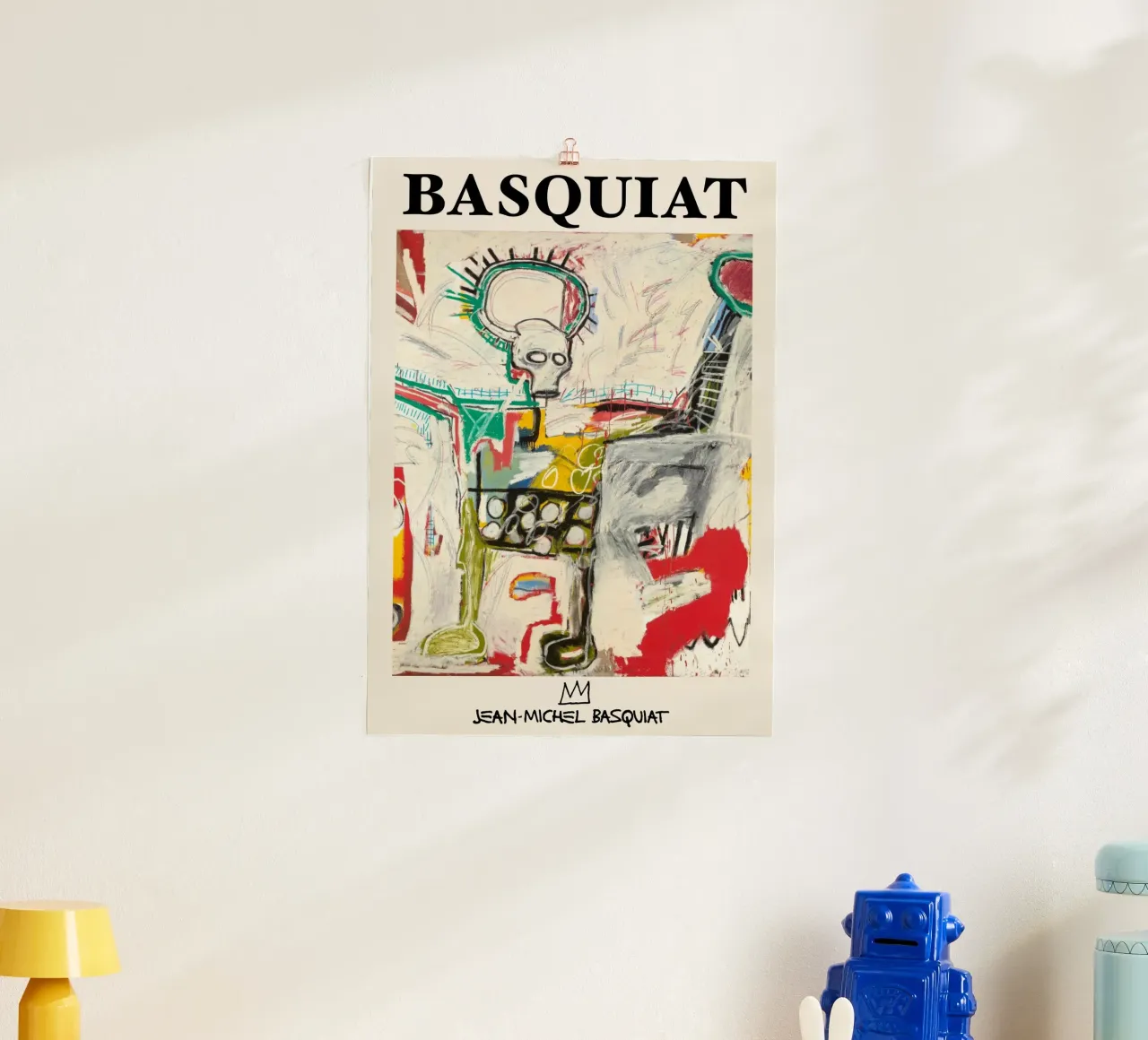 Basquiat "Senza titolo (Cane col teschio)" Potenza cruda neo-espressionista poster con telaio in legno da NorwesClub