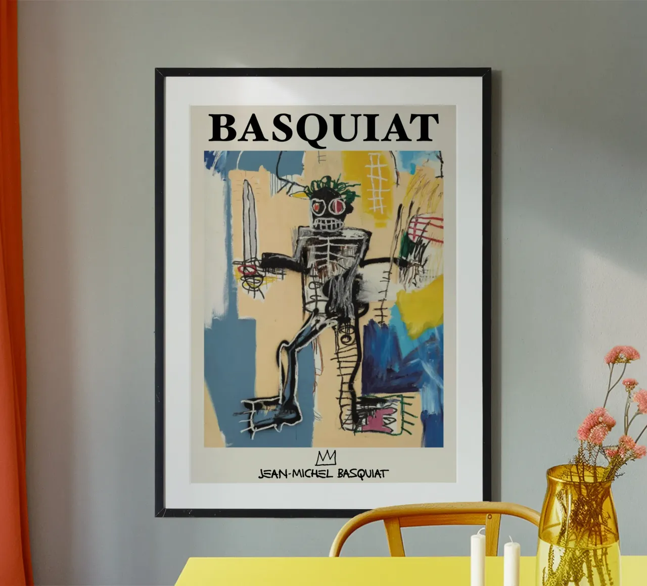Basquiat "Warrior" Neo-Expressionist Held Ikone - Bold Art Poster von NorwesClub