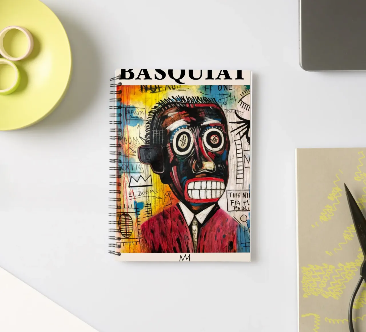 Basquiat "Head Study" Neo-Expressionist Power Portrait spiral notebook by NorwesClub