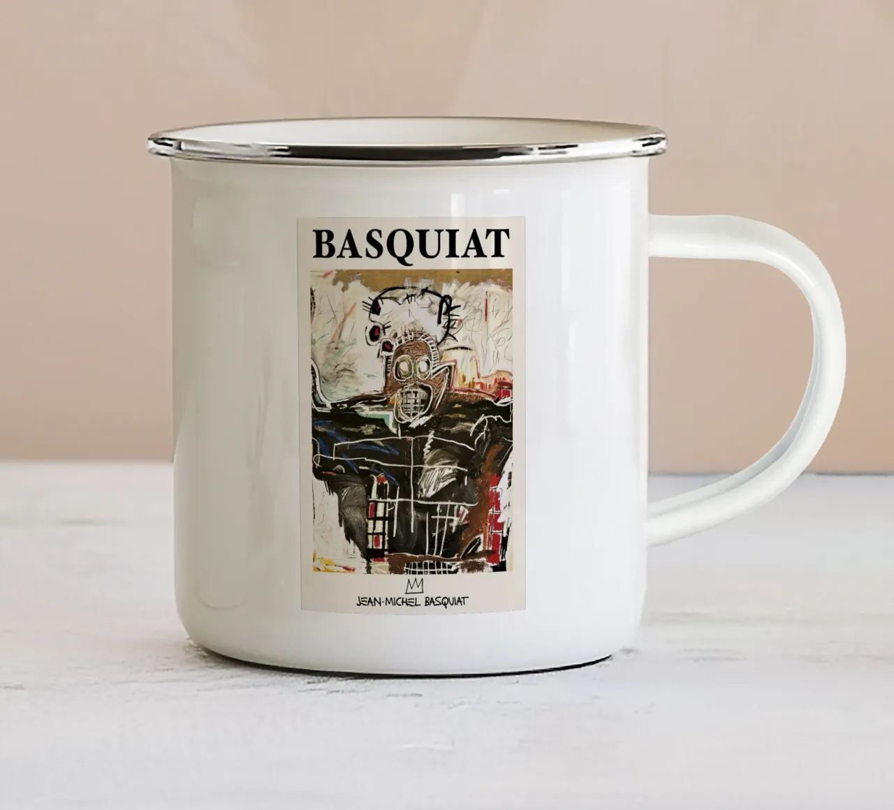 Basquiat "Untitled (Boxer)" Neo-Expressionist Strength Icon enamel mug by NorwesClub