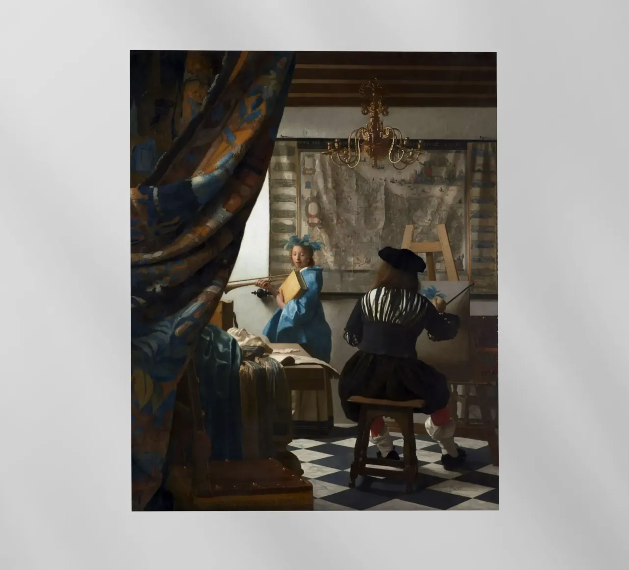 vermeer - un pittore nel suo studio, che dipinge un modello femminile pellicola backlit da The Dinda