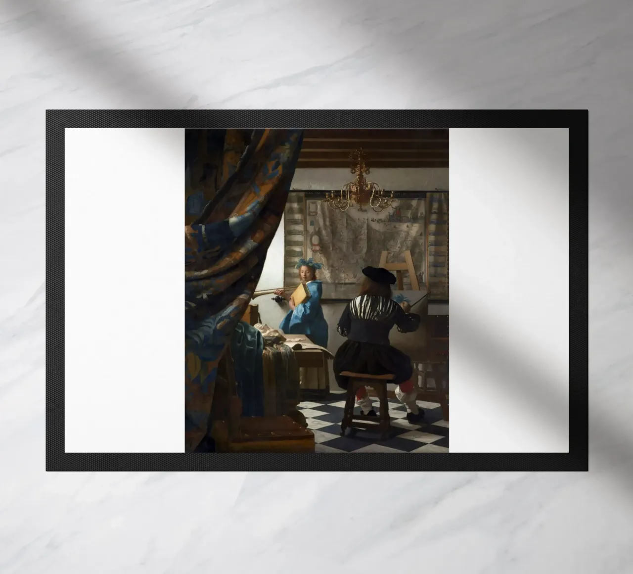 vermeer - un pittore nel suo studio, che dipinge un modello femminile zerbino da The Dinda