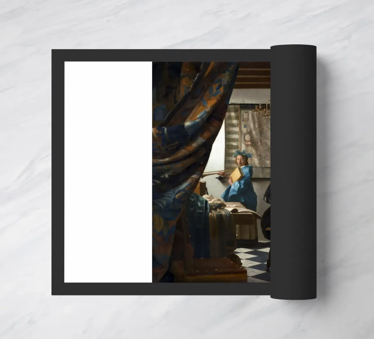 vermeer - un pittore nel suo studio, che dipinge un modello femminile zerbino da The Dinda