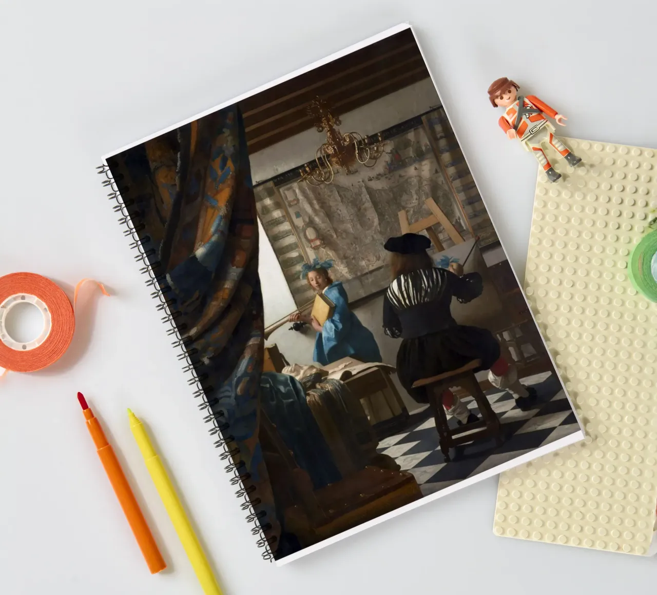 vermeer - un pittore nel suo studio, che dipinge un modello femminile diario ad anelli da The Dinda
