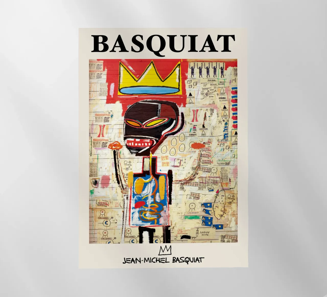 Basquiat "Senza titolo (corona e anatomia)" Icona neo-espressionista pellicola backlit da NorwesClub