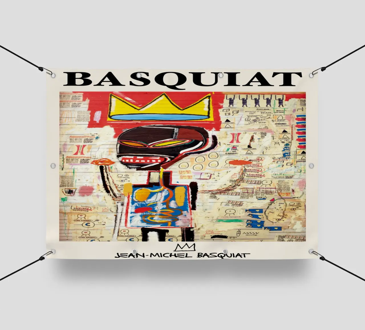 Basquiat "Senza titolo (corona e anatomia)" Icona neo-espressionista telo in pvc da NorwesClub