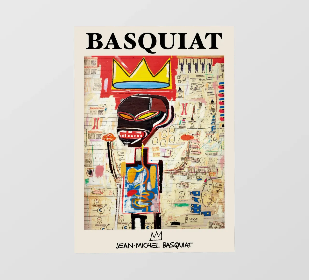 Basquiat "Senza titolo (corona e anatomia)" Icona neo-espressionista telo in pvc da NorwesClub