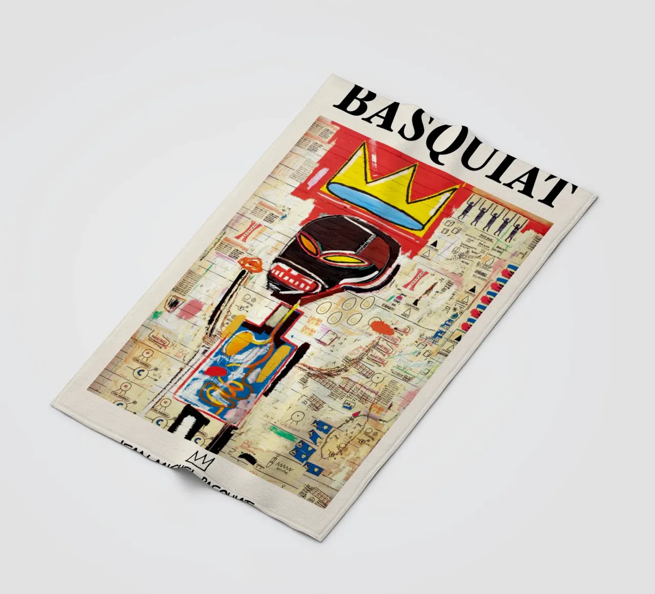 Basquiat "Untitled (Crown & Anatomy)" Neo-Expressionist Icon fleece blanket by NorwesClub