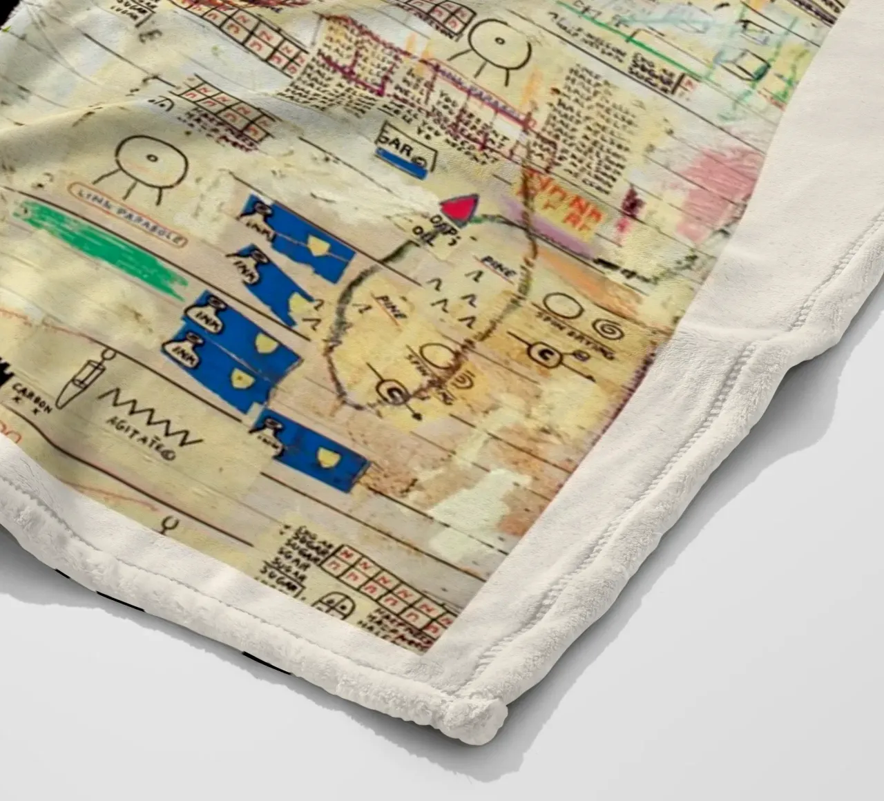 Basquiat "Untitled (Crown & Anatomy)" Neo-Expressionist Icon fleece blanket by NorwesClub