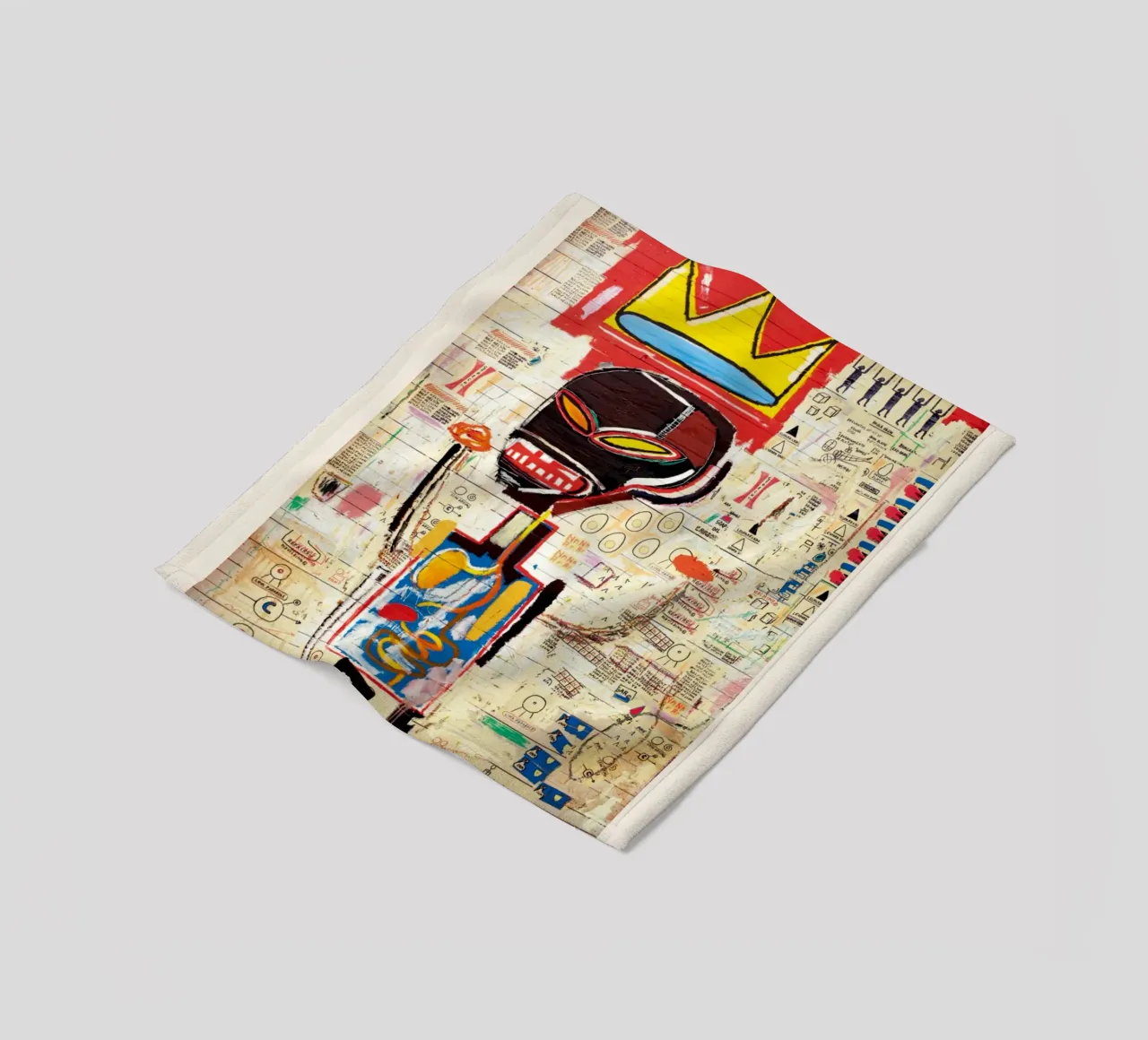 Basquiat "Untitled (Crown & Anatomy)" Neo-Expressionist Icon fleece blanket by NorwesClub