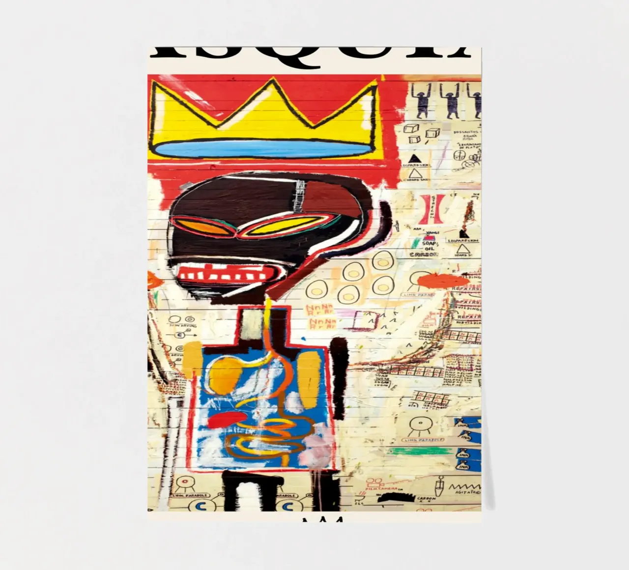 Basquiat "Sans titre (couronne et anatomie)" Icône néo-expressionniste planche autocollant de NorwesClub