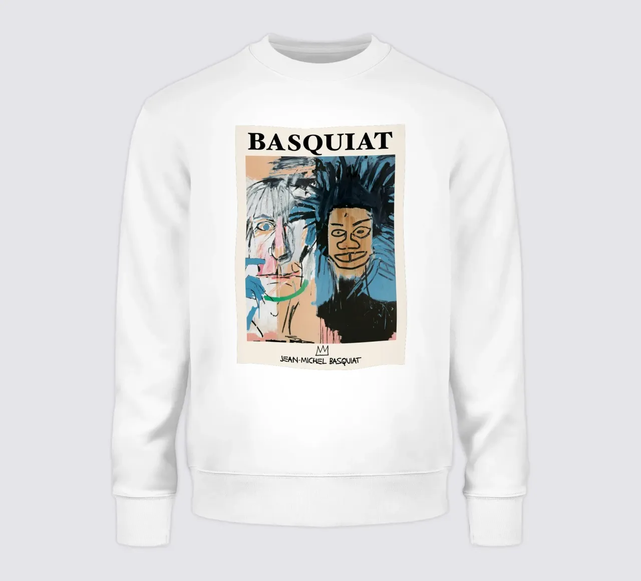 Poster della collaborazione pop art Basquiat Warhol "Dos Cabezas felpa da NorwesClub