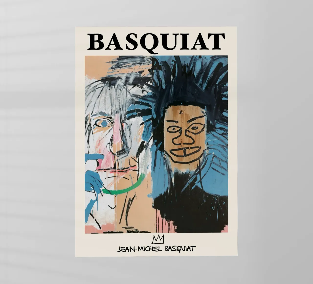 Poster della collaborazione pop art Basquiat Warhol "Dos Cabezas pellicola backlit da NorwesClub