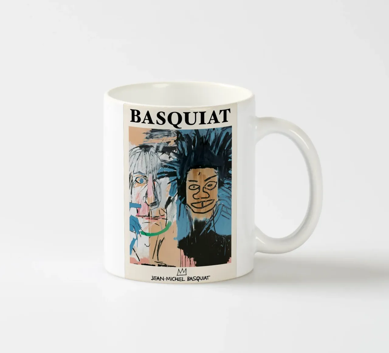 Poster della collaborazione pop art Basquiat Warhol "Dos Cabezas tazza in ceramica da NorwesClub