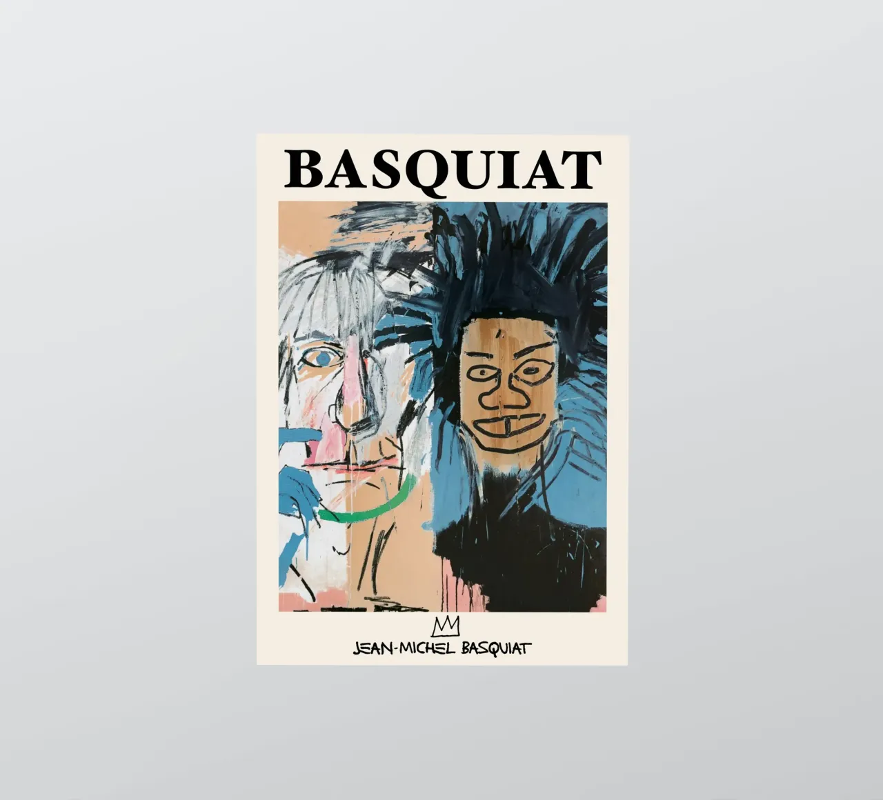 Basquiat Warhol "Dos Cabezas" Pop Art Póster de colaboración pegatina de NorwesClub