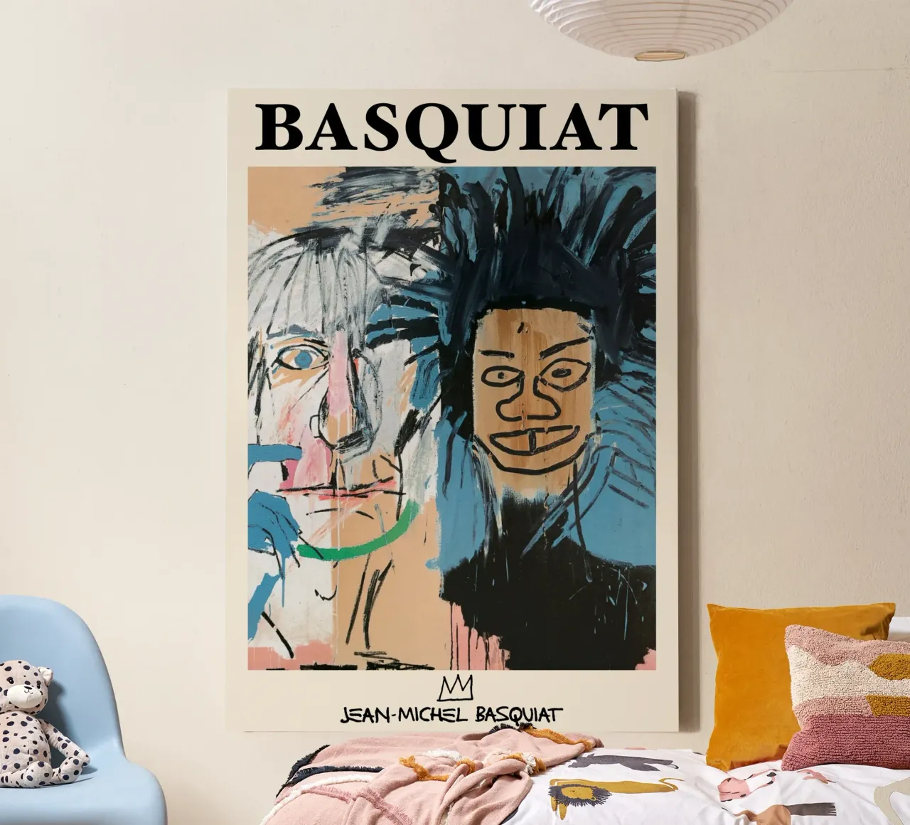 Basquiat Warhol "Dos Cabezas" Pop Art Collaboration Poster canvas by NorwesClub