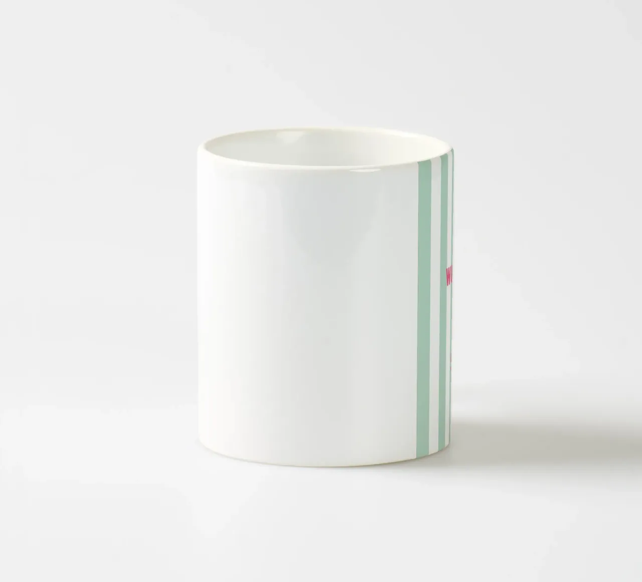 Wunschtext auf grünen Streifen tazza in ceramica da WORTSPIEL